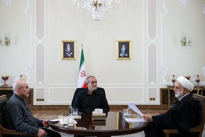 تصاویری از نشست مشترک سران قوا در نهاد ریاست‌جمهوری