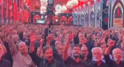  شعار ابالفضل علمدار خامنه‌ای نگهدار در حرم سیدالشهدا | جهان نیوز