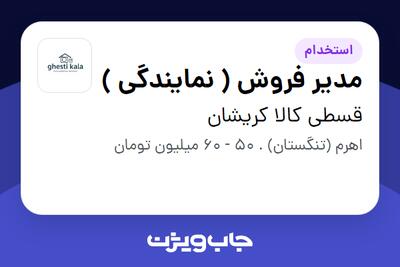 استخدام مدیر فروش ( نمایندگی ) - آقا در قسطی کالا کریشان (غیرفعال*)