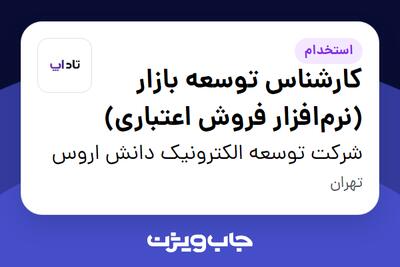 استخدام کارشناس توسعه بازار (نرم‌افزار فروش اعتباری) در شرکت توسعه الکترونیک دانش اروس