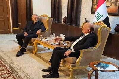 رایزنی لاریجانی با فؤاد حسین درباره پروژه‌های ریلی ایران و عراق