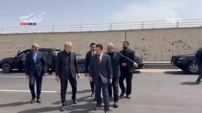 حضور علی لاریجانی دبیر شورای عالی امنیت ملی در یادمان شهیدان حاج قاسم سلیمانی و ابو مهدی المهندس
