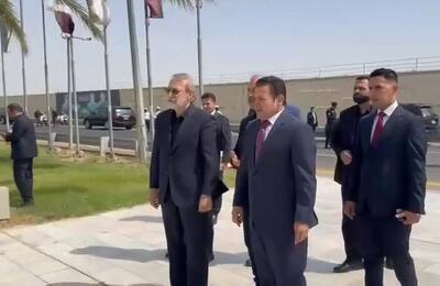 حضور لاریجانی در محل شهادت حاج قاسم سلیمانی+ فیلم