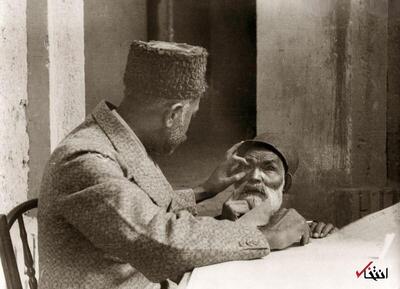 عکس/ چشم پزشکی خیابانی به سبک قاجار