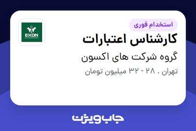استخدام کارشناس اعتبارات در گروه شرکت های اکسون