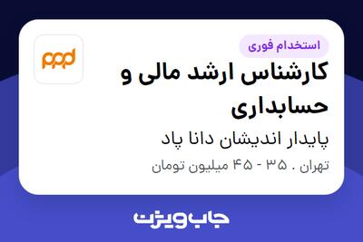 استخدام کارشناس ارشد مالی و حسابداری در پایدار اندیشان دانا پاد