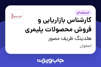 استخدام کارشناس بازاریابی و فروش محصولات پلیمری در هلدینگ ظریف مصور