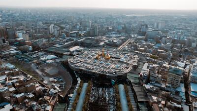 عکس/ تصاویر هوایی از بین‌الحرمین کربلا در آستانه اربعین حسینی