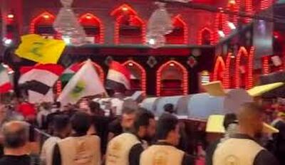 نمایش موشک‌های ایرانی در حرم امام حسین(ع)