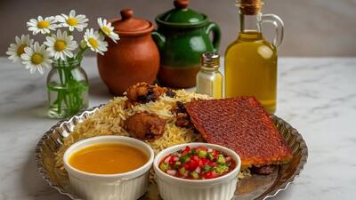 پلو گوشت همراه با قارچ کوهی دنبل / ترافل طعمی متفاوت و بسیار خوشمزه