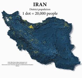 عکس/ نقشه تراکم جمعیت در ایران | اقتصاد24