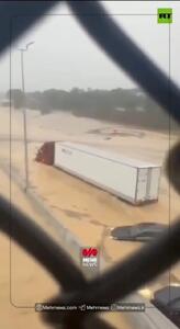 خیابان‌ها در تنسی آمریکا؛ رودخانه شد