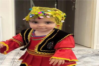 آواز شاد؛ دختربچه فنقلو با لباس و آهنگ گیلکی یه رقصی رفت دلت براش قنج میره
