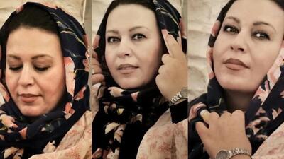 تصویر روز | تیپ اجق وجق گیتی قاسمی در پشت صحنه نیسان آبی | گلی شی