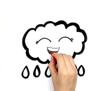 نقاشی کودکانه بکشیم/ ابر بکشیم + فیلم