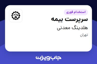 استخدام سرپرست بیمه در هلدینگ معدنی