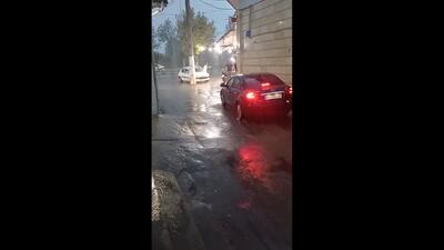 باران شدید در اوج تابستان هوای این شهر را بهاری کرد +ویدیو