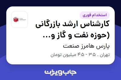 استخدام کارشناس ارشد بازرگانی (حوزه نفت و گاز و پتروشیمی) در پارس هامرز صنعت
