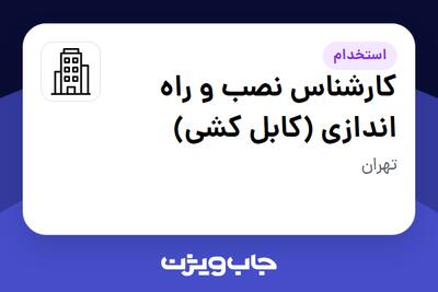 استخدام کارشناس نصب و راه اندازی (کابل کشی) - آقا در سازمانی فعال در حوزه اینترنت / تجارت الکترونیک / خدمات آنلاین