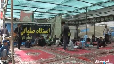 آماده‌سازی ایستگاه‌های صلواتی  از زائران رضوی در دهه آخر صفر + فیلم