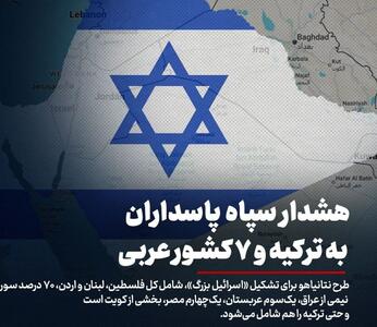 هشدار سپاه پاسداران به ترکیه و ۷ کشور عربی درباره طرح «اسرائیل بزرگ»