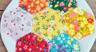 طرز دوخت زیرلیوانی تکه دوزی شش ضلعی!