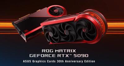 کارت گرافیک ROG Matrix GeForce RTX 5090 ایسوس معرفی شد؛ ۸۰۰ وات قدرت با خنک‌کننده چهارفنه