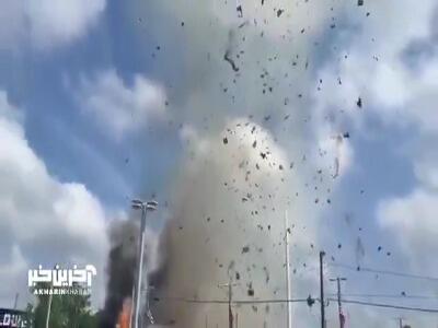 لحظه وقوع انفجار مهیب در کارولینای شمالی