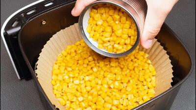 طرز تهیه میان وعده ترد و خوشمزه با کنسرو ذرت در ایر فرایر