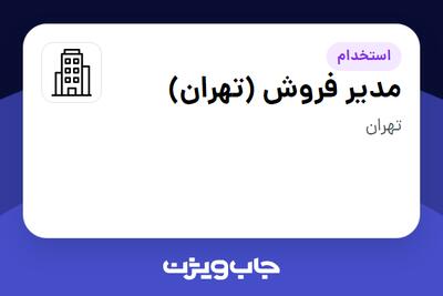 استخدام مدیر فروش (تهران) - آقا در سازمانی فعال در حوزه کالاهای مصرفی و تند گردش
