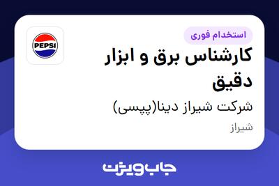 استخدام کارشناس برق و ابزار دقیق - آقا در شرکت شیراز دینا(پپسی)