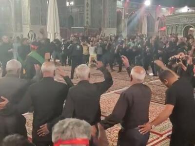 عزاداری سنتی زائران هرمزگانی در صحن قدس حرم امام رضا