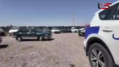 از جاده تا آتش زیر ماشین خودروی متخلف در سمنان توقیف شد!