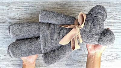 آموزش تا زدن حوله حمام به شکل عروسک خرسی ویژه خانمهای با سلیقه