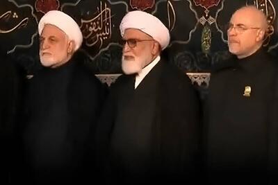 فیلم/ حضور قالیباف و اژه ای در مراسم خطبه خوانی شب شهادت امام رضا(ع)