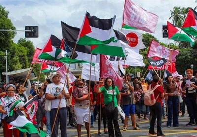 تجمع حامیان فلسطین در برزیل +عکس
