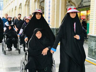 ۳۲۰۰ زائر کم‌توان با همت جوانان هلال‌احمر خراسان شمالی به حرم رسیدند
