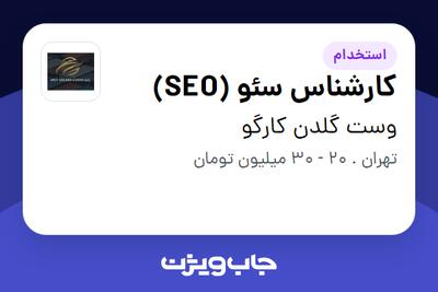 استخدام کارشناس سئو (SEO) - خانم در وست گلدن کارگو