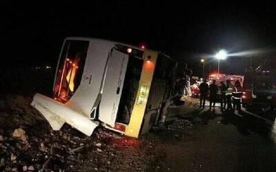 حادثه وحشتناک برای یک اتوبوس در شیراز