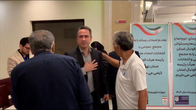 خوش و بش خطیر، طاهری، بابایی و مدد جباری در رونمایی لوگوی جدید هیات فوتبال تهران