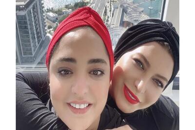 تاریخ و ساعت وبگردی ؛ استایل خاص و متفاوت فریبا نادری و نرگس محمدی بازیگران سریال ستایش در جنگل‌های بلگراد استانبول