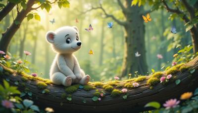 داستان کوتاه خرس سفید و آرزوی رنگارنگ برای کودکان