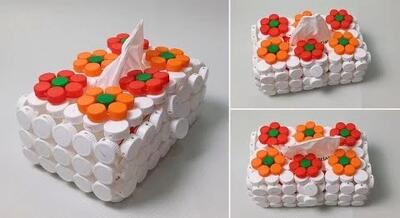 ایده های خلاقانه برای ساخت جا دستمالی با مواد بازیافتی!