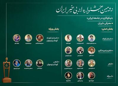 ۱۸ چهره ادبی داور «دومین جشنواره ادبی خیرِ ایران» شدند 