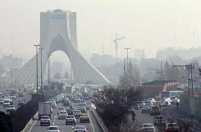 شاخص آلودگی هوای تهران در وضعیت زرد