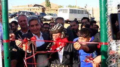 زمین چمن مصنوعی روستای «قزل‌بلاغ» دیواندره به بهره‌برداری رسید