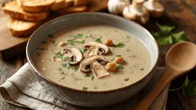 طرز تهیه سوپ قارچ و خامه با نخود معجونی شفابخش