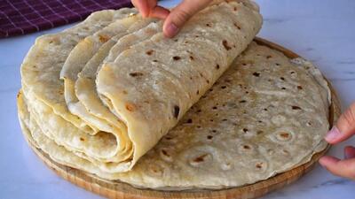 طرز تهیه نان لواش در ماهیتابه / بدون فر و تنور نان لواش درست کنید