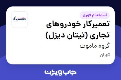 استخدام تعمیرکار خودروهای تجاری (تیتان دیزل) - آقا در گروه ماموت