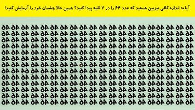 آیا به اندازه کافی تیزبین هستید که عدد ۶۴ معکوس را در ۷ ثانیه پیدا کنید؟ همین حالا چشمان خود را آزمایش کنید!